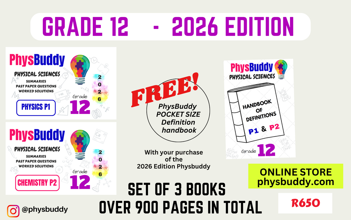 Grade 12 PHYSICAL SCIENCES BOOK 1 AND BOOK 2 -2026 Edition