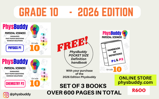 Grade 10  PHYSICAL SCIENCES BOOK 1 AND BOOK 2 -2026 Edition