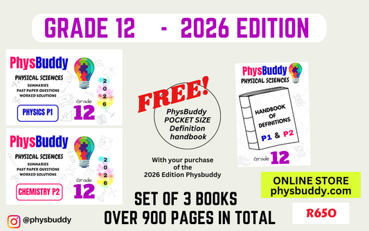 Grade 12 PHYSICAL SCIENCES BOOK 1 AND BOOK 2 -2026 Edition
